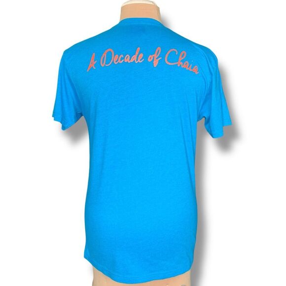 Chaia Tacos Ten Carrot Tally Tee Blue Orange Short Sleeve Crewneck Tshirt Medium - Picture 5 of 8